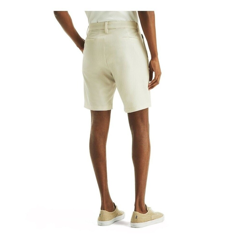 Nautica Mens Slim Fit Deck Shorts Sz 40 Gold White Checkered 8.5" Inseam Stretch - Picture 7 of 8